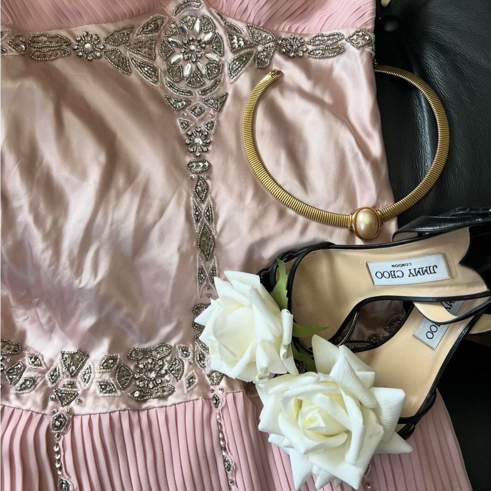 Sororite Vintage Jimmy Choo Rose Heels slingback sandal with Original Box